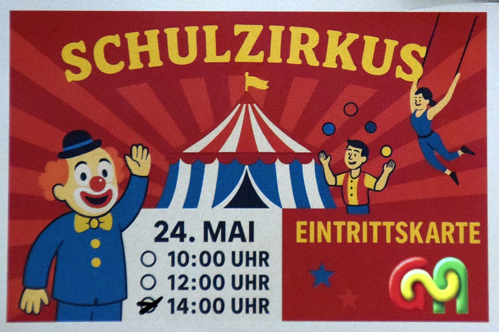 Foto der Zirkus-Eintrittskarte